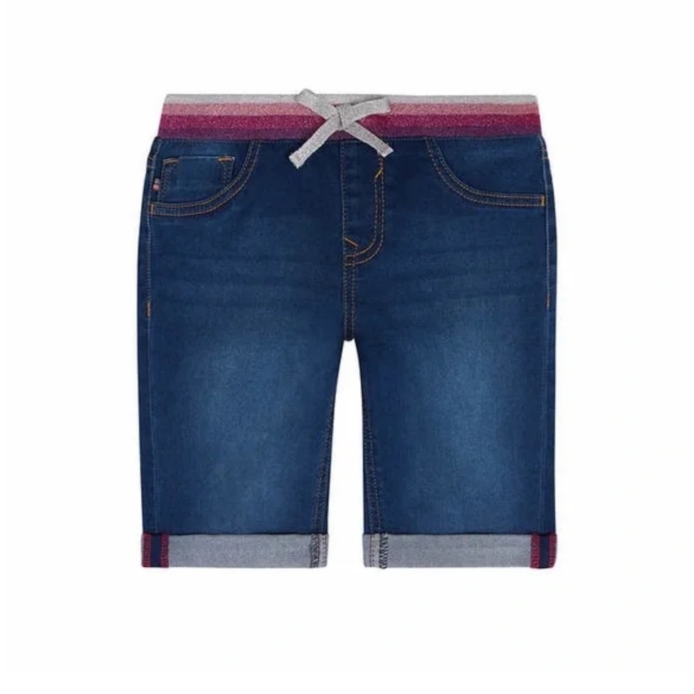 Vigoss Girls' Denim Bermuda Shorts w/ Sparkle Knit Waistband